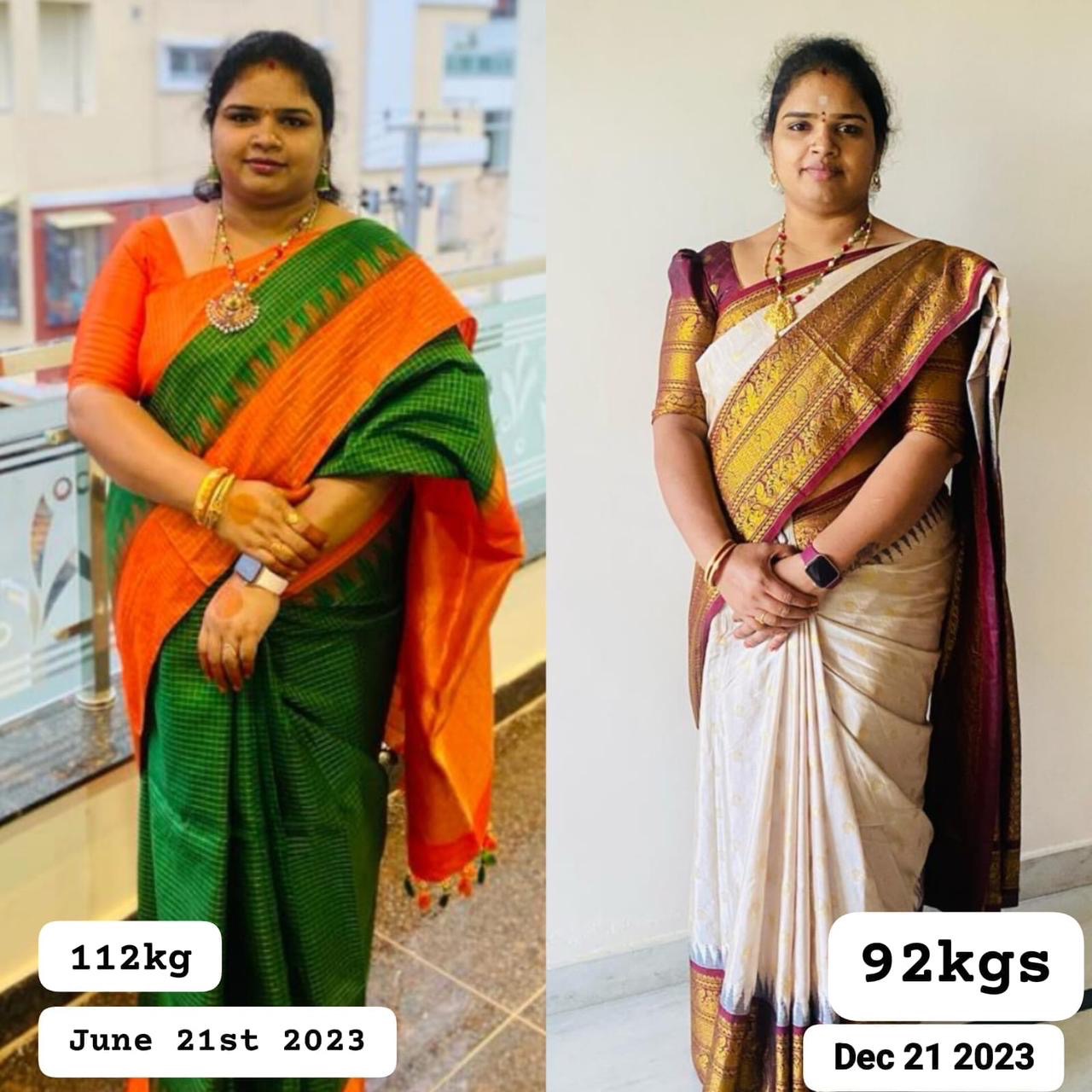 Client · 112 kg to 92 kg client transformation